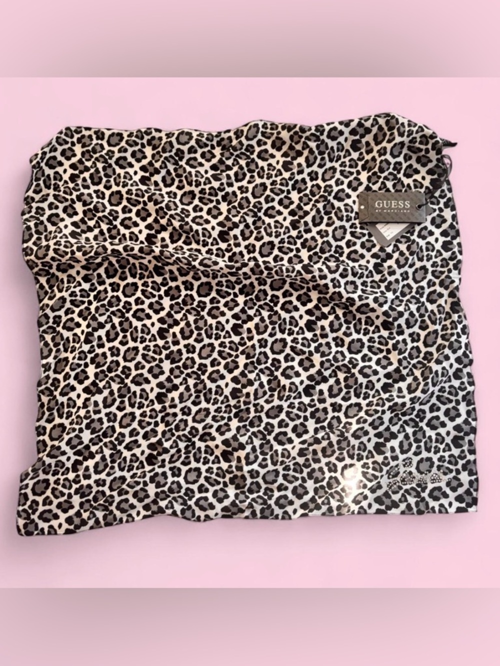 Guess by Marciano Leopard Print Scarf - Black & White